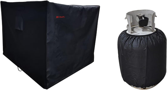 Gas Fire Pit/Table Cover - Premium Patio Outdoor Cover Durable and Waterproof,Fits 36 Inch,35 Inch, 34 Inch Fire Pit/Table Cover,Black, 36" L X 36" W X 24" H