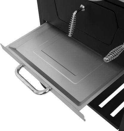 CD1824EN 24” Charcoal Grill Outdoor Smoker with Side Tables Backyard Griller Party BBQ Picnic Patio Cooking, Black