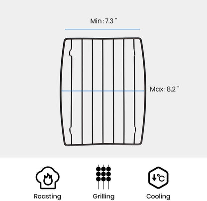 Roasting Rack for Roasting Pan,Baking Rack for Cooking, Roasting, Cooling and Grilling,V Shape Non-Stick Wire Rack,10×8" Black