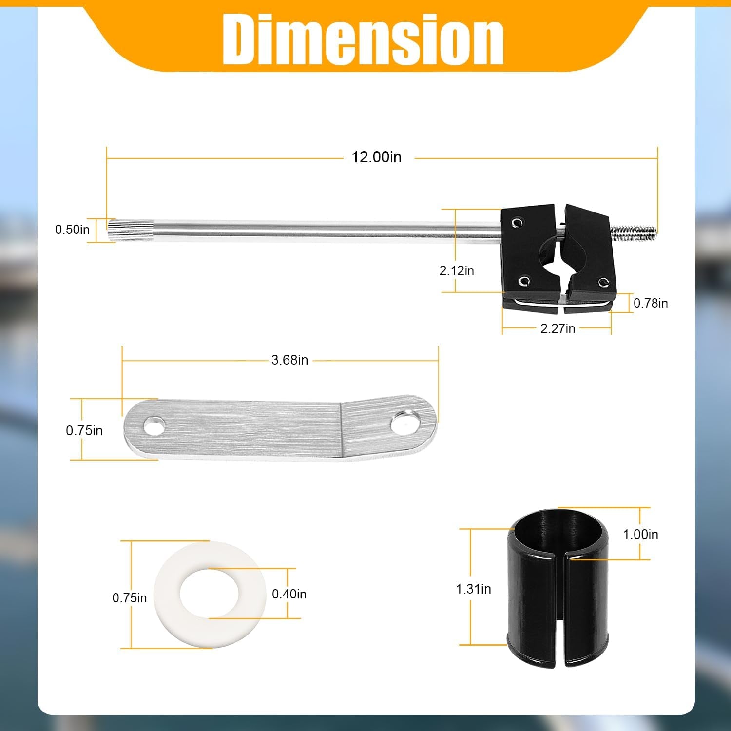 round Rail Grill Mounting Hardware Kit for Standard 7/8" or 1" Rails, Fit for All Magma Marine Kettles Grill, A10-080