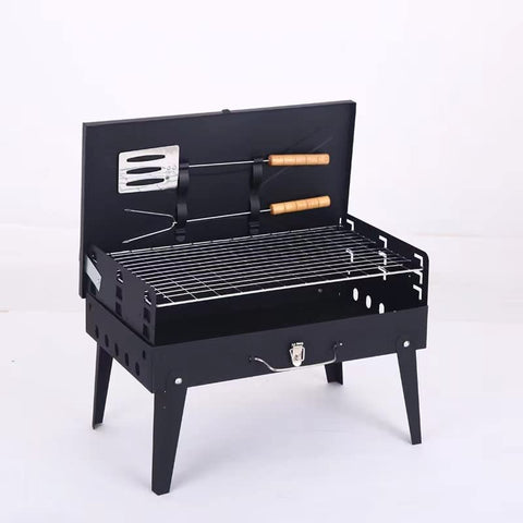 Image of Advanced Portable Charcoal Grill Outdoor Folding Barbecue Grill Comes with BBQ Toolbox Grill Barbecue Grill Stall