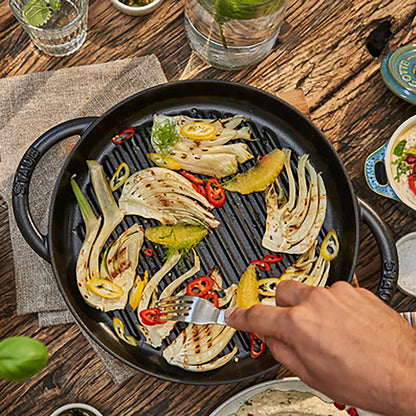 Cast Iron 10-Inch Pure Grill - Black Matte, Made in France