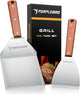 PURPLEBIRD Extra Large Grill Spatula Set Stainless Steel Smash Burger Spatula Kit, 5.5 X 5 Inch BBQ Griddle Spatula and Grill Scraper, Griddle Tools, Grill Utensils for Camping