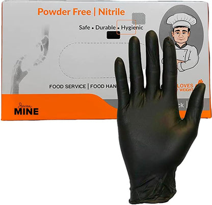 Food Service Food Handling Nitrile Gloves Black Powder Free