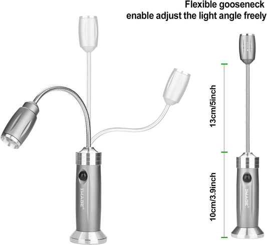Magnetic Ultra-Bright Barbecue Grill Light with Super Bright LED Lights, Magnetic Base Flexible Gooseneck BBQ Light for Grilling,Adjustable Any Gas,Charcoal,Electric Grill White- 1 Pair