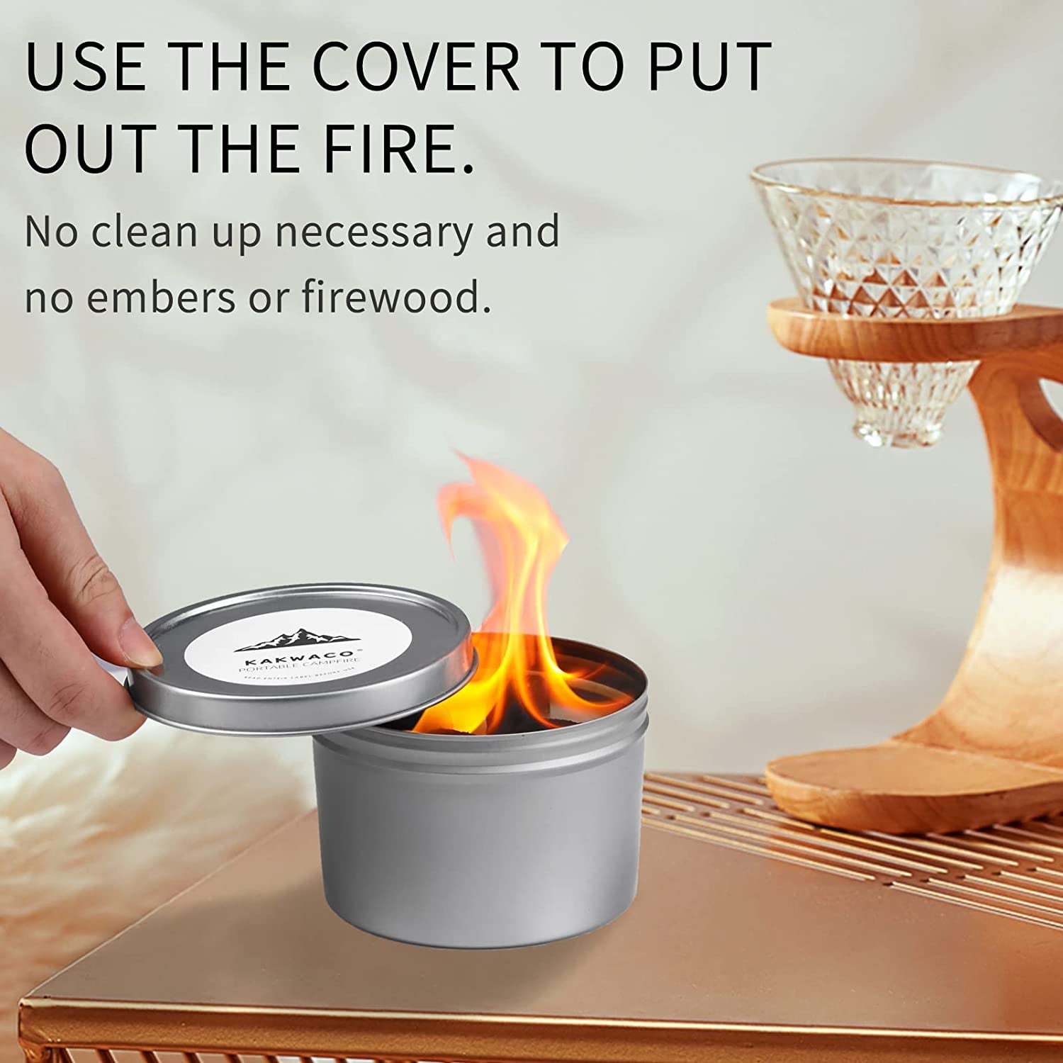 2 Pack Portable Campfire, Portable Fire Pit for Camping, 3-5 Hours of Burn Time Campfire in a Can for Picnics, Cooking and Party