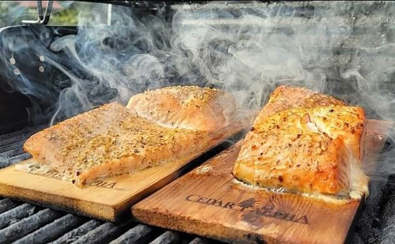 12 Pack Premium Cedar Planks for Grilling Salmon, Meat Fish and Veggies. Adding Extra Smoke and Flavor, Soaking Fast, Easy to Use Cedar Grilling Planks (11"X5.5", Natural Cedar Wood)