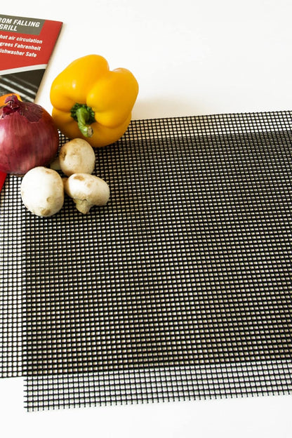 BBQ Grill Mats Non Stick Grill Toppers- Extra Large Cut to Fit - Pizza Oven Screen - Heavy Duty PFOA Free Grill Mesh Set of 2