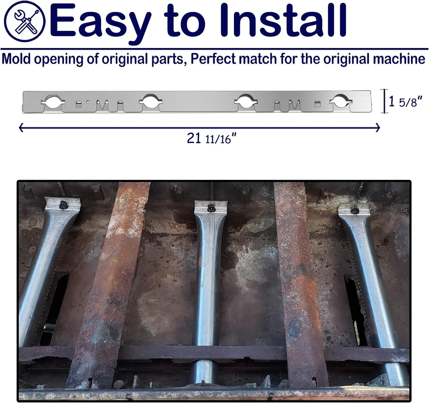 Grills Crossover Tube Gas Grill Parts 21 11/16" X 1 5/8" Stainless Steel BBQ Carryover Burner Replacement for Select Broil King and Huntington Gas Grill Models Grill Accessories