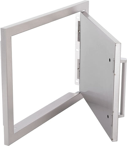 WHISTLER Outdoor Kitchen Single Access Door,20X14 Inch,304 Stainless Steel BBQ Grill Doors,Silver
