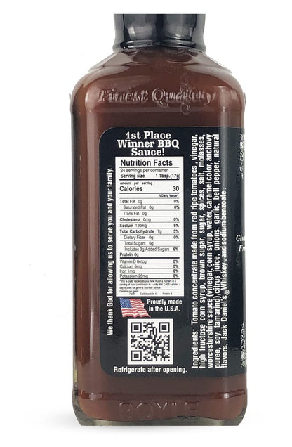 Historic Lynchburg Tennessee Whiskey Sweet and Mild Barbecue Sauce 86 Poof, Gluten Free, No MSG, Flavored with Jack Daniel Whiskey
