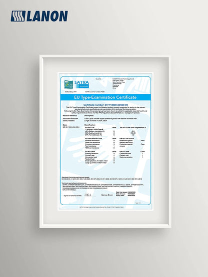 LANON Liquid Silicone Gloves, Heat Resistant Oven Gloves with Fingers, Food Grade, Waterproof, White, Large