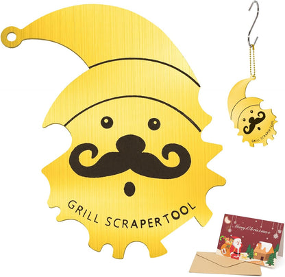 Xmas Gifts for Men Dad Boyfriend Husband Grill Brush and Scraper Bristle Free,Mens Stocking Stuffers,Bbq Accessories Grill Brush for Outdoor Grill,Kitchen Gadgets Cleaner(Gold)