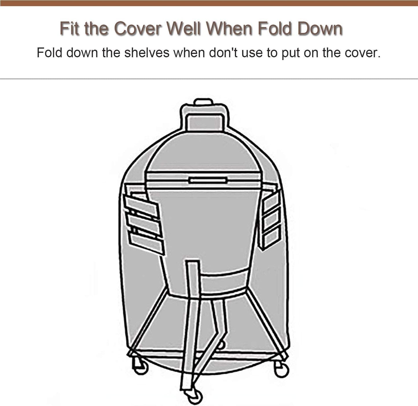 Side Shelves for Large Big Green Egg 3 Slat Grill Mates Large Green Egg Accessories Kamado Grill Parts Replacement HDPE Grill Smoker Accessories