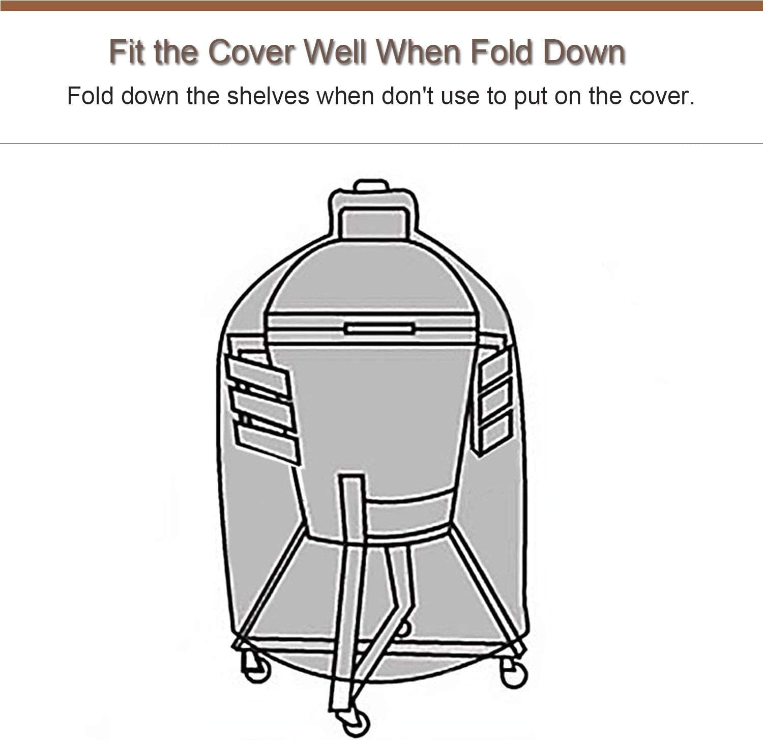 Side Shelves for Large Big Green Egg 3 Slat Grill Mates Large Green Egg Accessories Kamado Grill Parts Replacement HDPE Grill Smoker Accessories