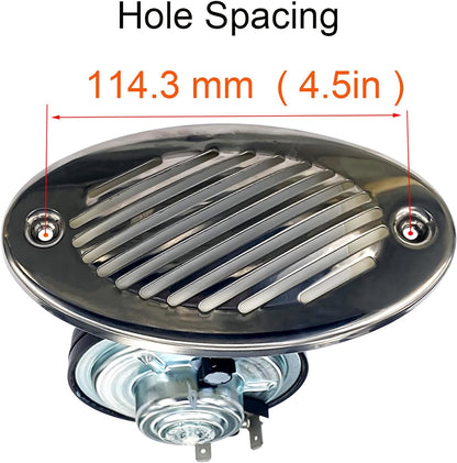 Boat Horns 5190512 12V Marine Horn with 316 Stainless Steel Grill 125DB Strong Loud Sound