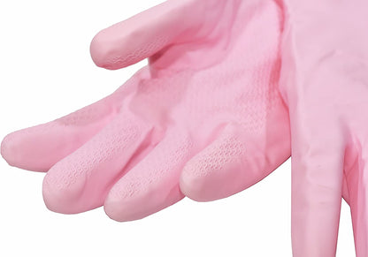 Household Gloves Latex Free Cleaning Gloves with Soft Lining Long Cuff 15" & Grip (2 Pair), Small