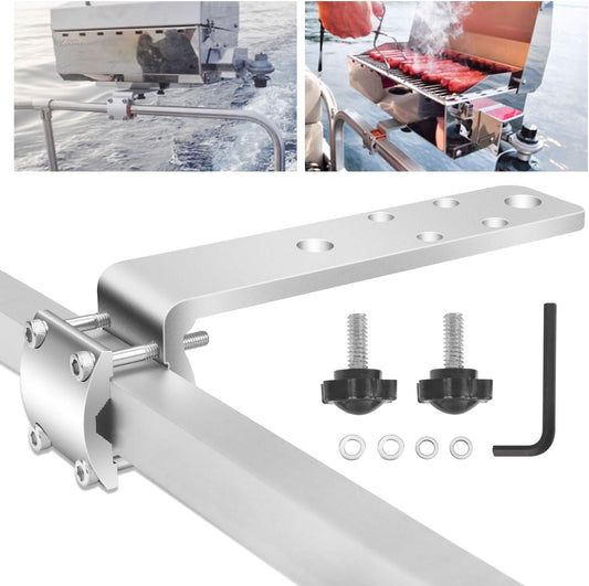 58182 Grill Rail Mount Bracket for Any Kuuma Stow N' Go BBQ Grill - Fits RV Boat Camping Inside/Outboard (7/8" to 1-1/4" round or 1-1/4" Square Horizontal Railings) with Attachment