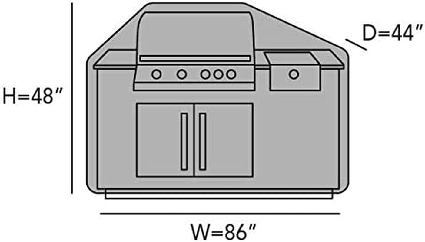 Covermates Island Grill Cover – Weather Resistant Polyester, Adjustable Drawcord, Mesh Vent, Grill and Heating-Charcoal