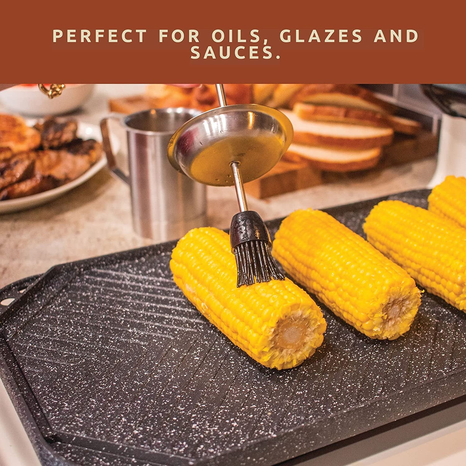 Bellemain Basting Pot and Brush Set - Silicone Basting Brush for Cooking, Smoking - Barbecue Brush for Sauce, BBQ Basting Brush for Grill - Meat Brush for Basting, BBQ Sauce Pot, Meat Baster Set