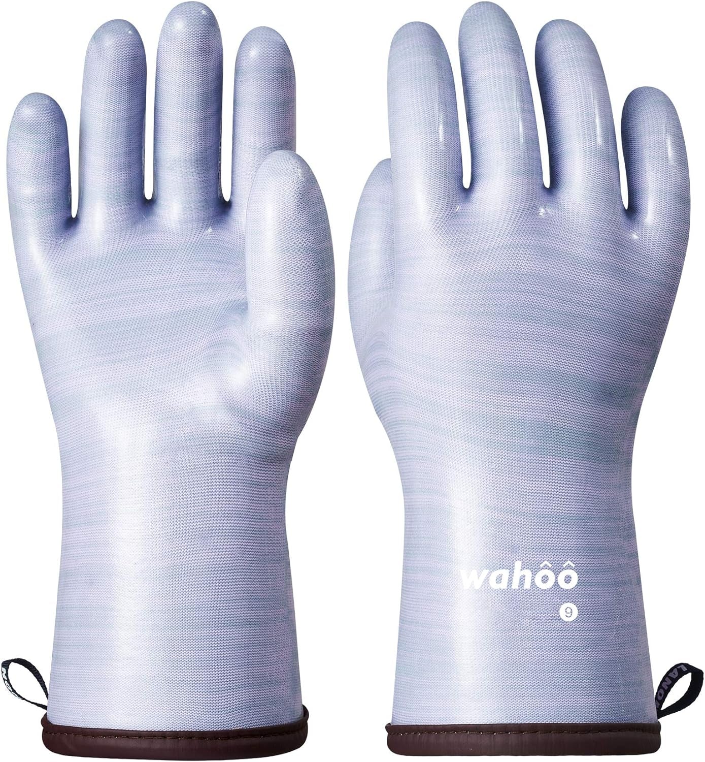 Wahoo Liquid Silicone Smoker Oven Gloves, Food-Contact Grade, Heat Resistant Gloves for Cooking, Grilling, Baking, Purple, L/9