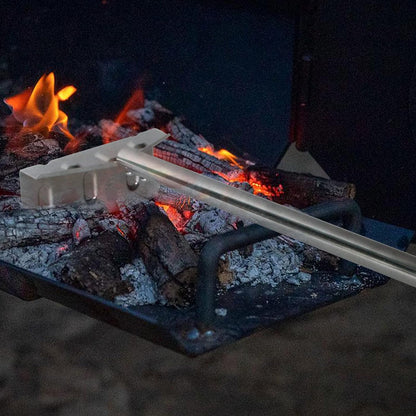 Heavy Duty Charcoal Grill Rake Grill Ash Tool Accessories with Rubber Handle, Charcoal Kettle Grill Pizza Oven Ash Rake -32 Inch