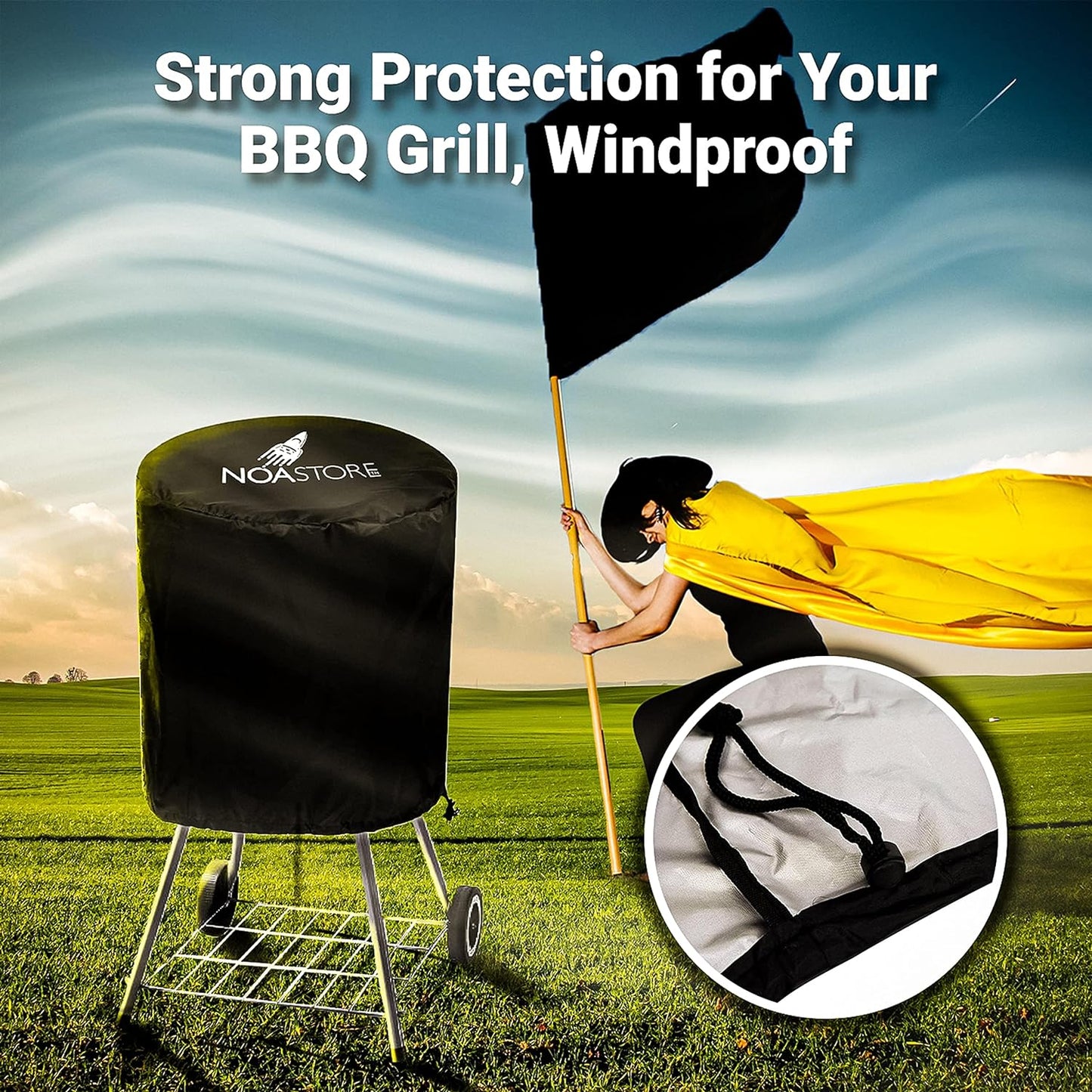 BBQ Grill Cover | 15 Inches | 210D Gas Grill Covers Heavy Duty Waterproof Used as Smoker Cover, Gas Stove Cover, Griddle Cover, Kettle Grill Cover and BBQ Cover