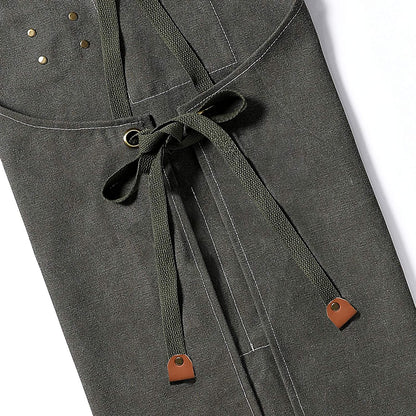 Chef Aprons for Men Women with Large Pockets, Cotton Canvas Cross Back Heavy Duty Adjustable Work Apron, Size M to Xxl(Grey)