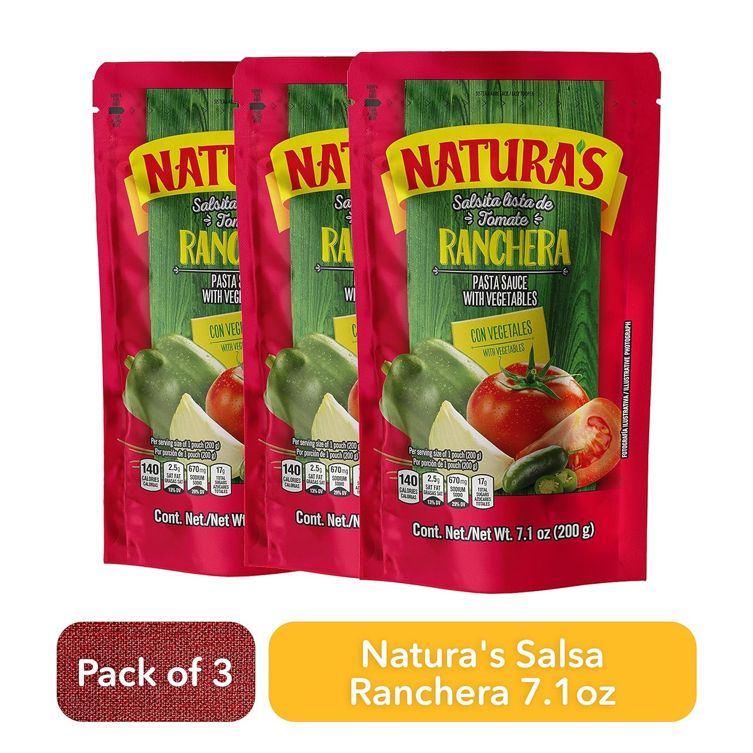 Natura'S Salsa Ranchera, 7.1Oz. Pouch (Pack of 3)