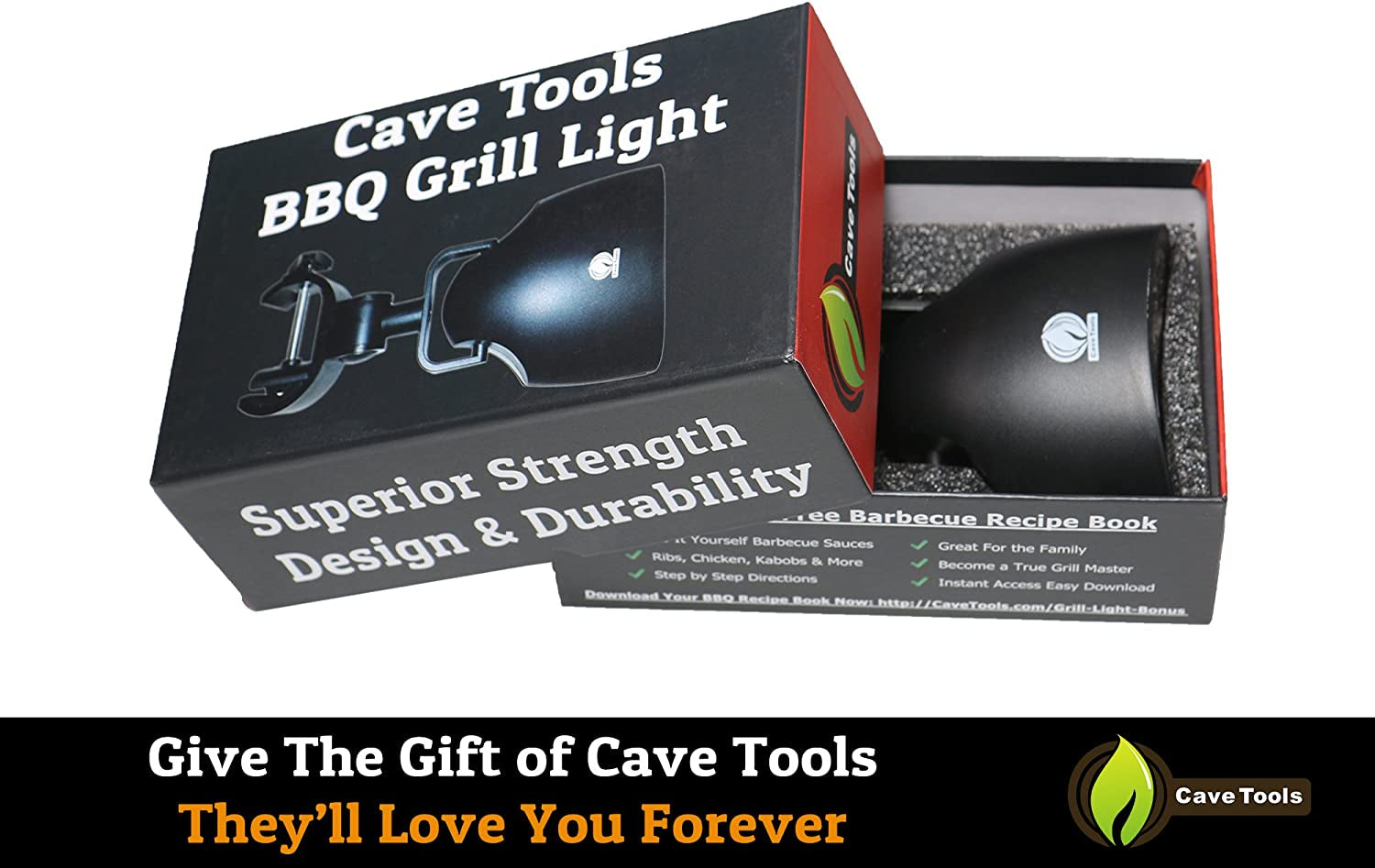 Barbecue Grill Light for Outdoor Grill - Fits round & Square Bars on Any BBQ Pit - 10 LED for Grilling at Night - BBQ Grill and Smoker Accessories