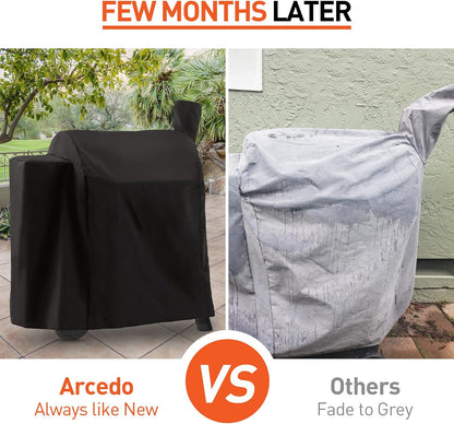 Pellet Grill Cover Compatible for Traeger 22, Lil Tex, Z Grill 550, Heavy Duty Waterproof Outdoor Full Length Smoker Cover, Fade Resistant Wood Pellet Grill Cover