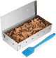 Stainless Steel BBQ Smoker Box for Grilling Barbecue Wood Chips on Gas Grill or Charcoal Grill Grilling Accessories with Basting Brush