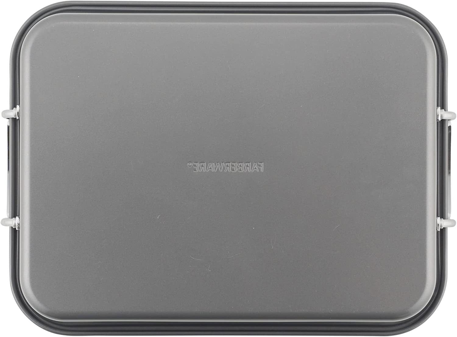 Farberware Bakeware Nonstick Steel Roaster with Flat Rack, 11-Inch X 15-Inch, Gray