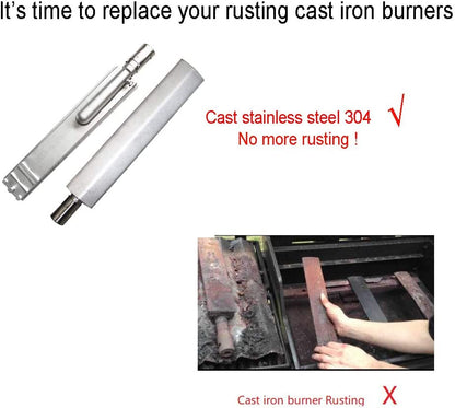 Cast Stainless Steel Grill Burner SS304 Universal BBQ Grill Burner 16.13", Compatible with 26102 23301 16516 44305 Aussie Bull Blaze Char-Broil Jenn AIR NEXGRILL Thermos Turbo Gas Grills