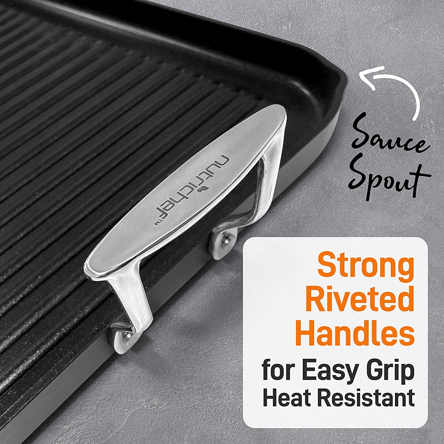 Nonstick Stove Top Grill Pan - PTFE/PFOA/PFOS Free Need Two Burners 20" X 13" Hard-Anodized Non Stick Grill & Griddle Pan - Kitchen Cookware, Dishwasher Safe NCGRP59