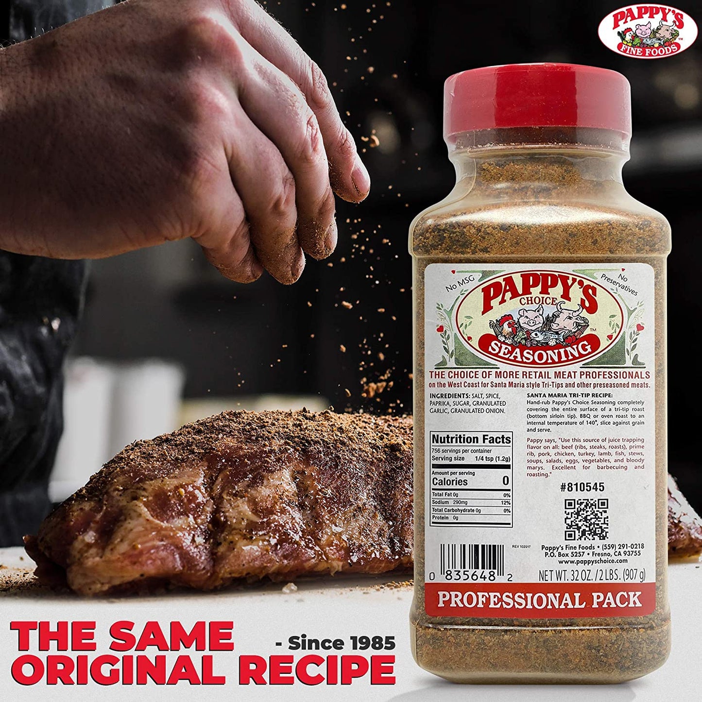 Pappy'S Choice Seasonings - Original. Perfect for Bbq and Smoked Brisket, Steak, Beef, Chicken, Fajita, Hogs, Rib, Seafood, Bagel, Popcorn, Jerk, Pizza and More.