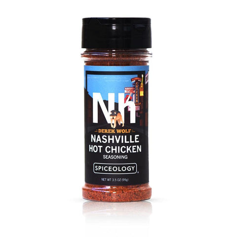 Image of Spiceology & Derek Wolf - Nashville Hot Chicken Seasoning - Spicy American Barbeque Rubs, Seasonings and Spice Blends - Use On: Chicken, Wings, Cauliflower, Pork, Salmon, Chickpeas, Roasted Nuts or Vegetables - 3.5 Oz