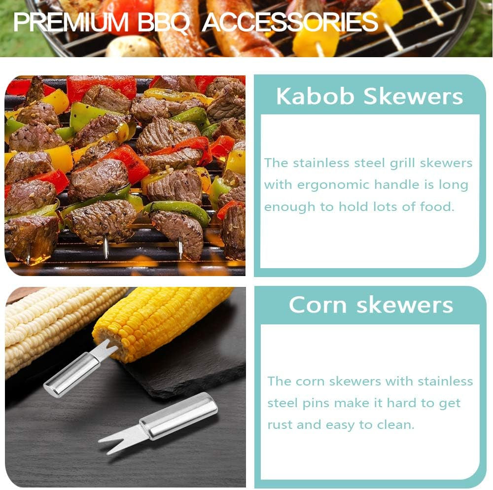 18Pcs BBQ Grill Accessories Set, Multifunctional Stainless Steel Barbecue Tools Set in Case for Outdoor Picnic, Camping, Smoking, Grilling