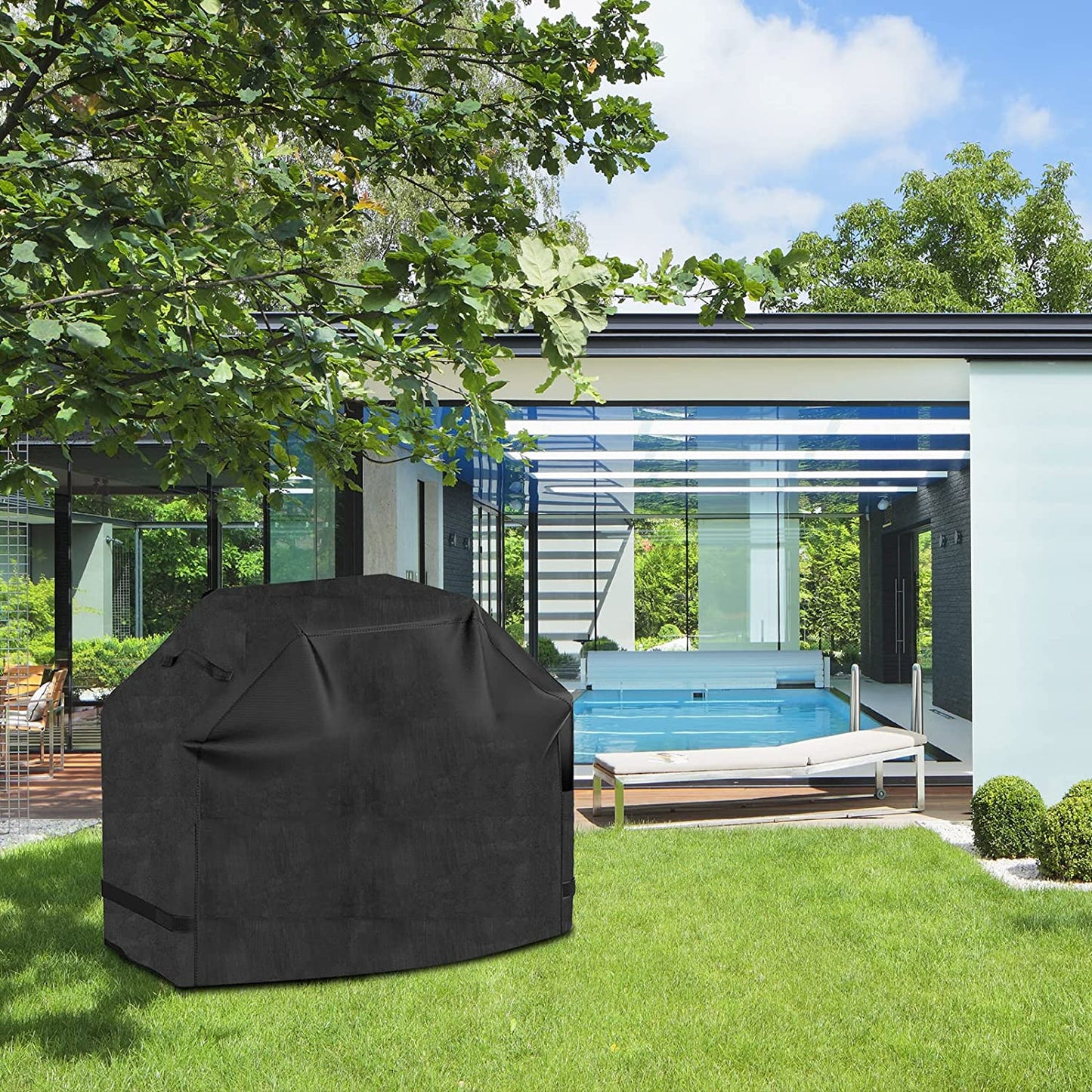 EPESTOEC Grill Cover, 58 Inch Black Grill Cover for Outdoor Grill,Bbq Cover, Waterproof & UV Resistant, Gas Grill Cover, Convenient Durable Ripstop, for Weber, Char Broil, Nexgrill and More Grills