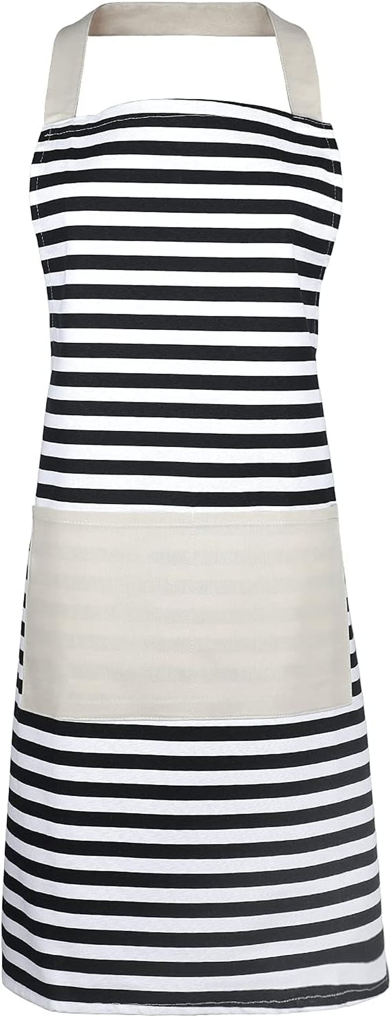 Kitchen Apron Women, Apron with Pockets,Striped Apron, Cooking Aprons for Women, Kitchen Bib Apron for Baking