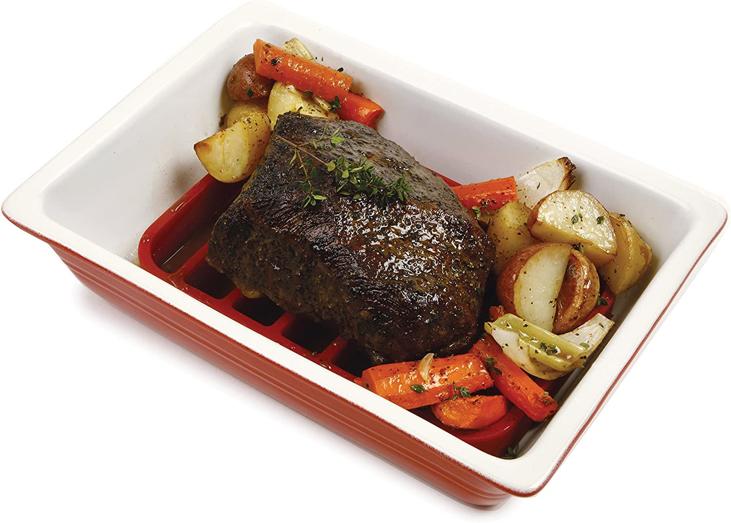 Norpro, Red Rectangle Silicone Roasting Rack, 1 EA