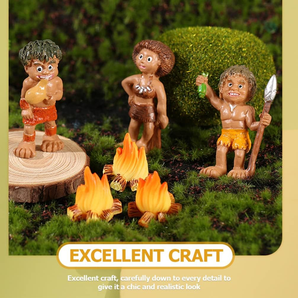 Toyvian 10Pcs Miniature Campfire Dollhouse Fire Ornament Decor Model Fire Model Handicraft Fake Fire Kids Pretend Toy Resin Bonfire Model Miniature Decoration