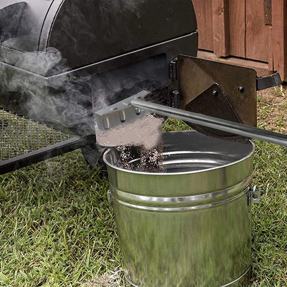 Heavy Duty Charcoal Grill Rake Grill Ash Tool Accessories with Rubber Handle, Charcoal Kettle Grill Pizza Oven Ash Rake -32 Inch