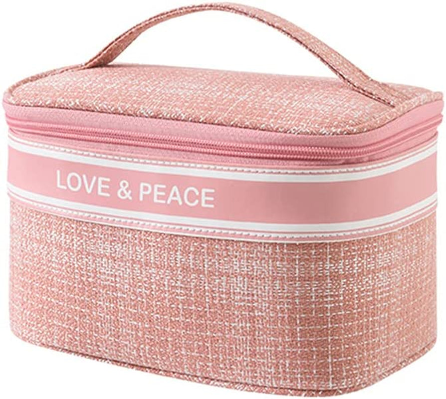 Makeup Bag Cosmetic Storage Case Travel Portable Organizer for Makeup Cosmetic Skincare, Girls, Women (Blue)