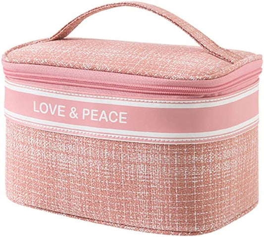 Makeup Bag Cosmetic Storage Case Travel Portable Organizer for Makeup Cosmetic Skincare, Girls, Women (Blue)