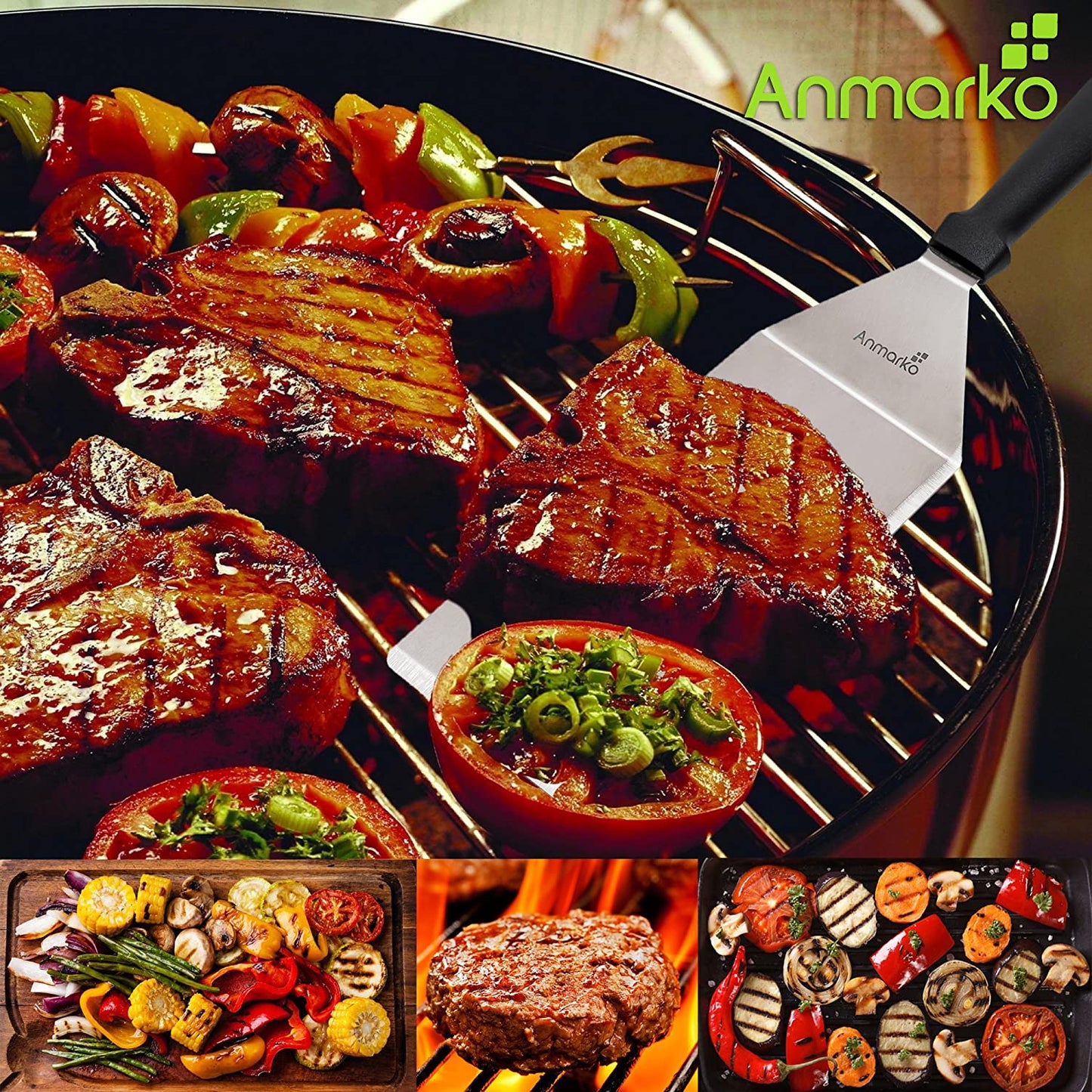 Spatula Turner Stainless Steel - Metal Spatula Set - Hibachi Spatula Great as BBQ Grill Accessories for Grill and Flat Top Griddle