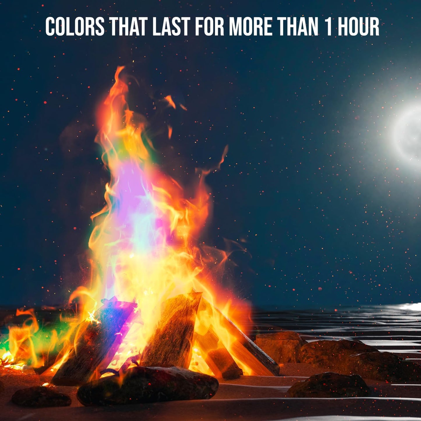 Fire Dazzle Fire Color Changing Packets - Fire Color Packets for Fire Pit, Campfires, Outdoor Fireplaces - 25 Pack Color Fire Packets, Camping Accessories for Kids and Adults