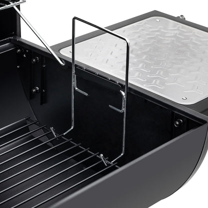 CC1830M 30-Inch Barrel Charcoal Grill with Offset Smoker, 811 Square Inches, Outdoor Backyard, Patio and Parties, Black, Large