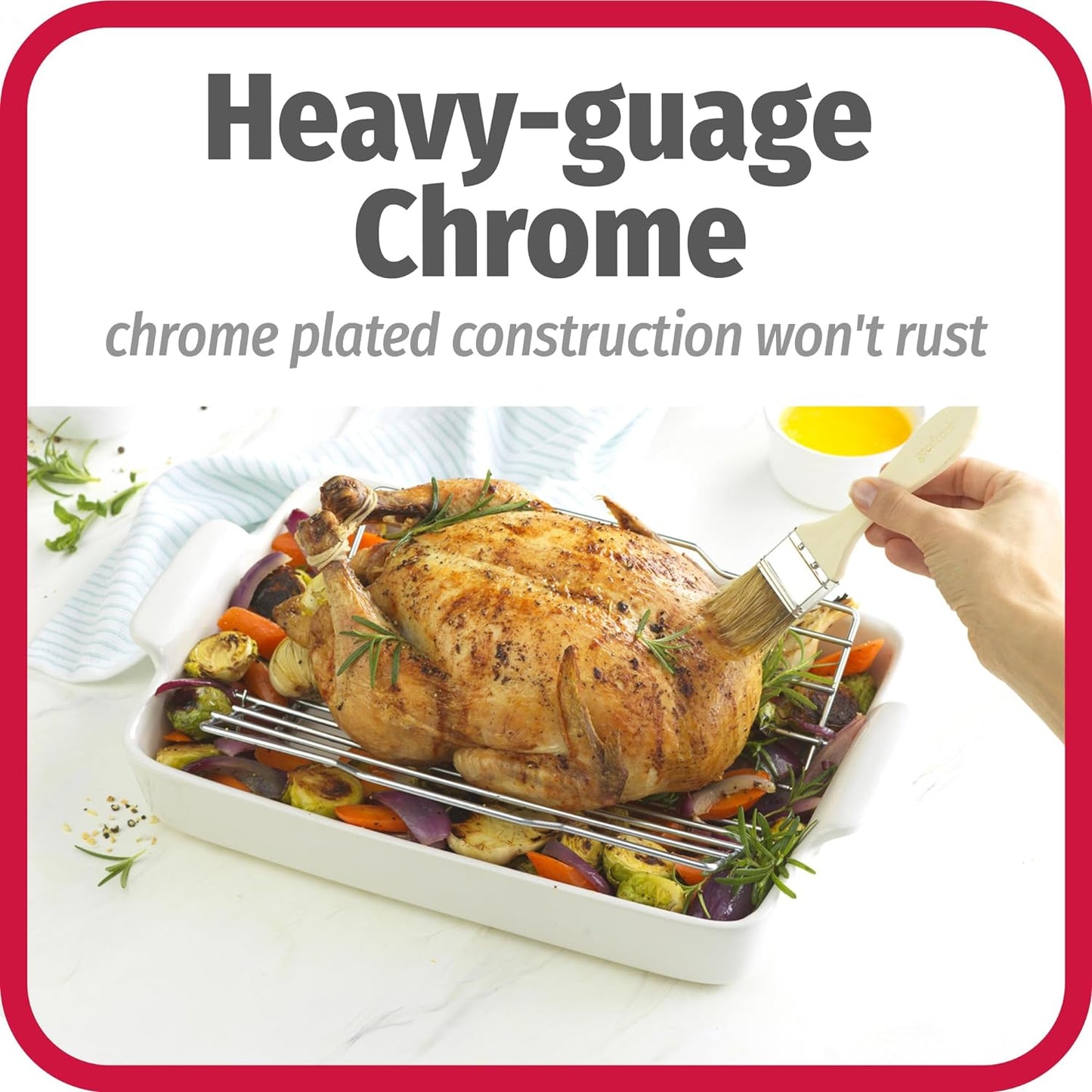 BRADSHAW INTERNATIONAL 23803 Chrome Adjustable Roast Rack