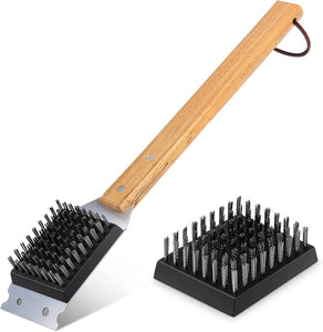 SIMPLETASTE Grill Brush and Scraper, Durable & Effective, Include Extra Stainless Steel Bristles Head for Replacement, Wire Grill Brush for Outdoor Grill, Grill Accessories Gift for Men/Dad